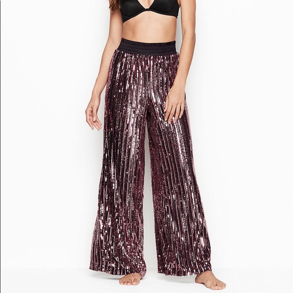 Victoria's Secret Other - Victoria’s Secret Sequin Wide Leg Pant